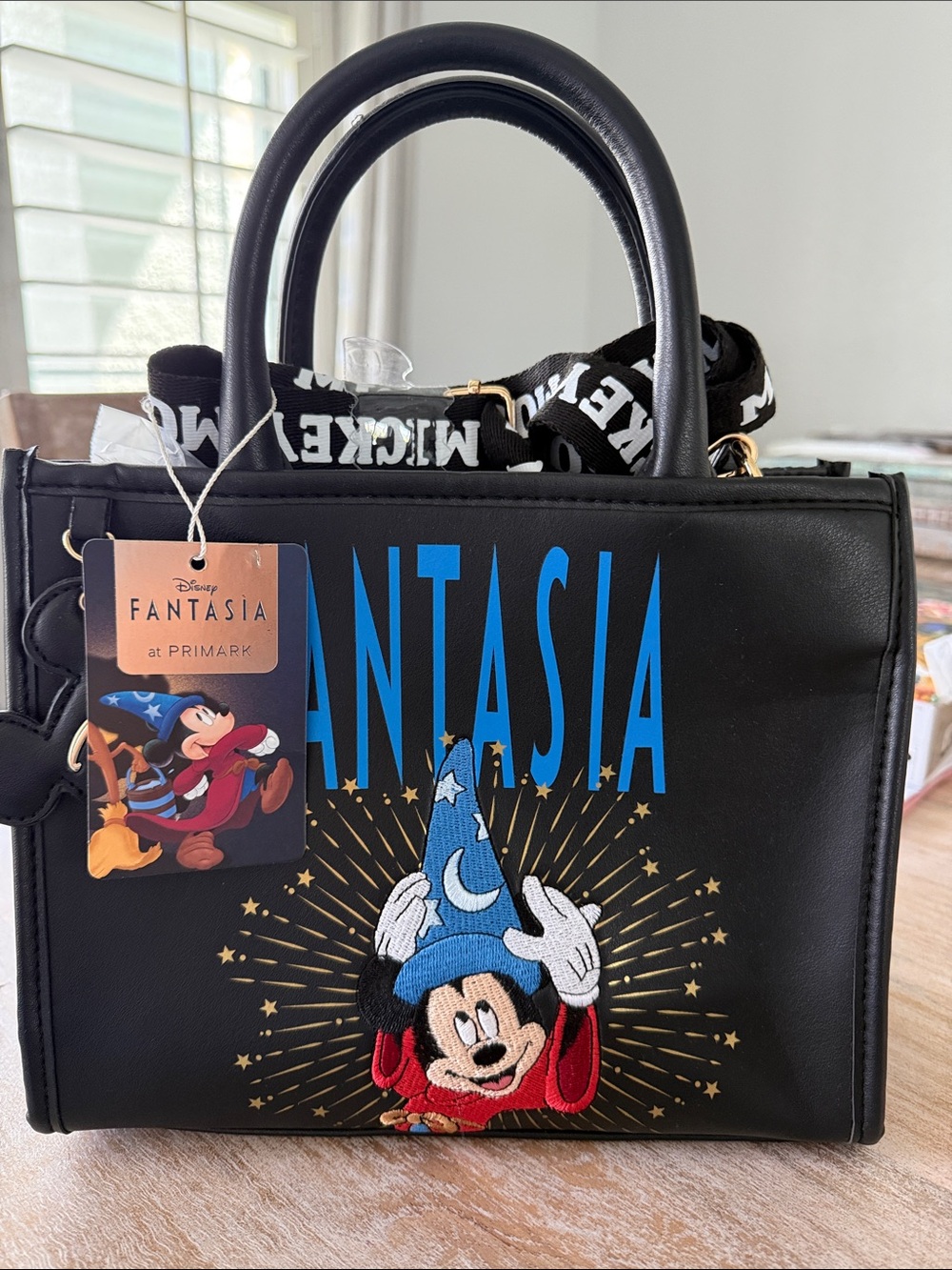 Primark Black Tote with Blue Fantasia Mickey Design